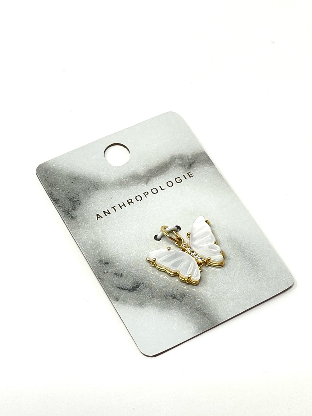 New Anthropologie Butterfly Mother of Pearl Charm